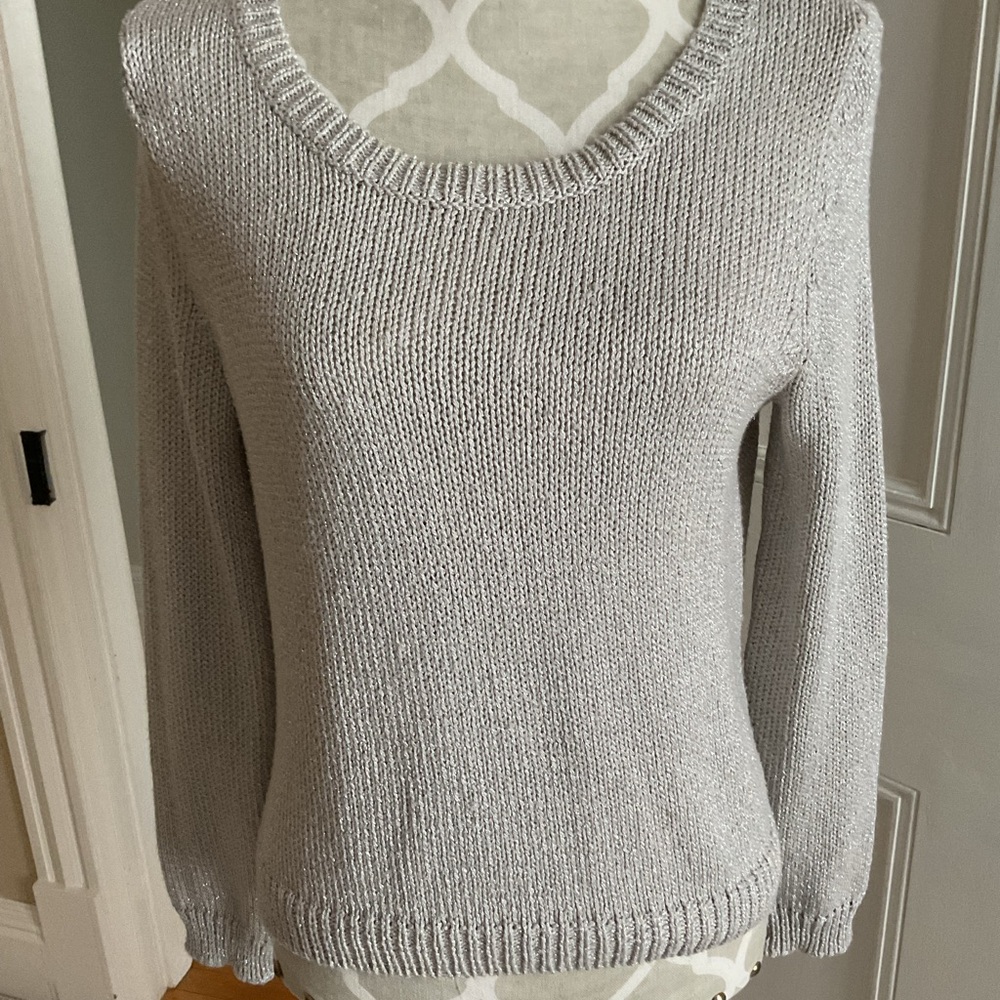 Divided by H & M Women's Gray Sweater with metallic silver